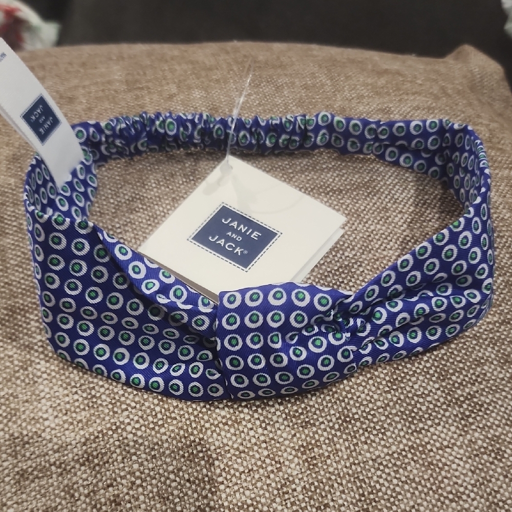 Janie and Jack Blue Patterned Headband